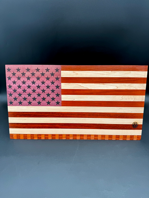 American flag magnetic knife stand handcrafted in San Diego by Mostad Works