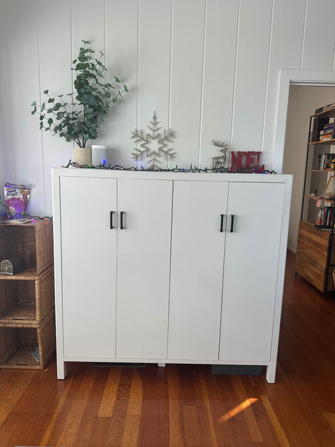 Custom toy cabinet handcrafted by Mostad Works in San Diego