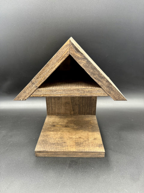 Front view of dark hardwood book holder made by Mostad Works San Diego
