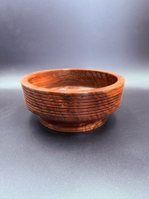 Hand-turned purpleheart wood bowl handcrafted in San Diego by Mostad Works
