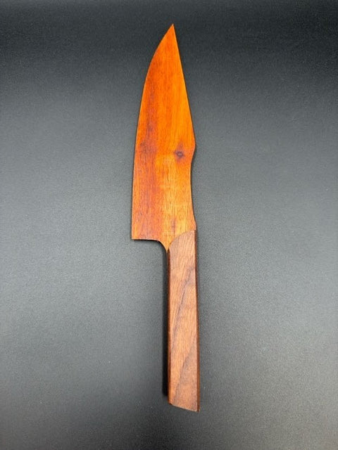 Single exotic hardwood cake knife handcrafted in San Diego by Mostad Works
