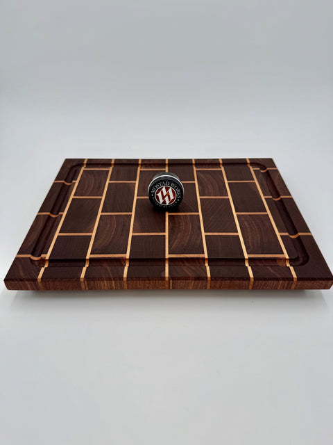 Walnut & Maple Brick Pattern Cutting Board