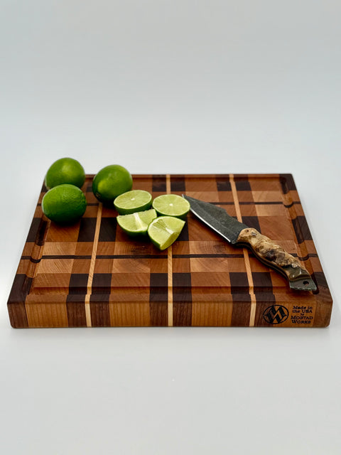 Plaid End Grain Cutting Board