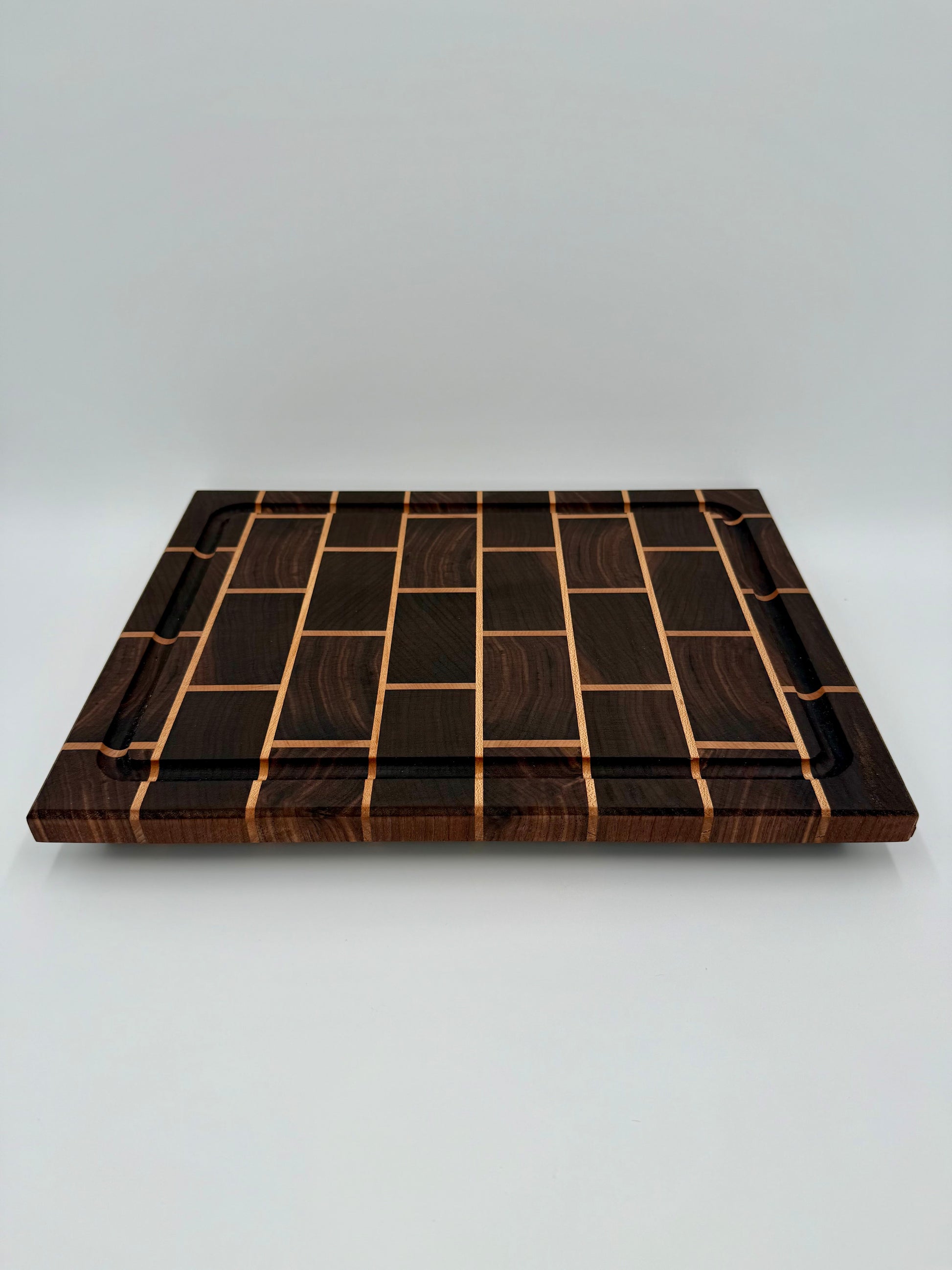 Walnut & Maple Brick Pattern Cutting Board