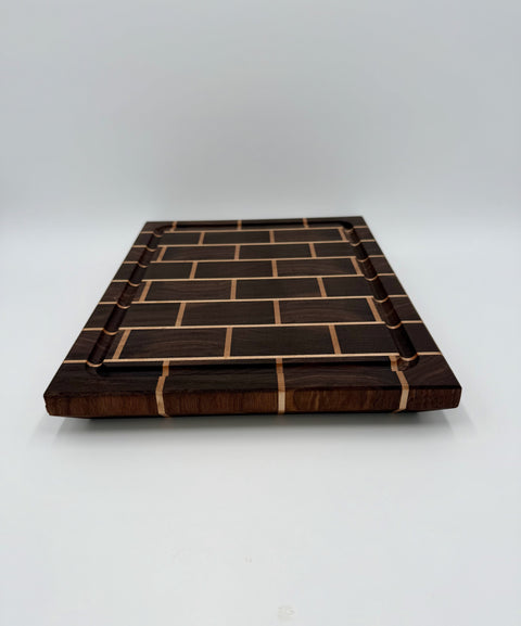 Walnut & Maple Brick Pattern Cutting Board