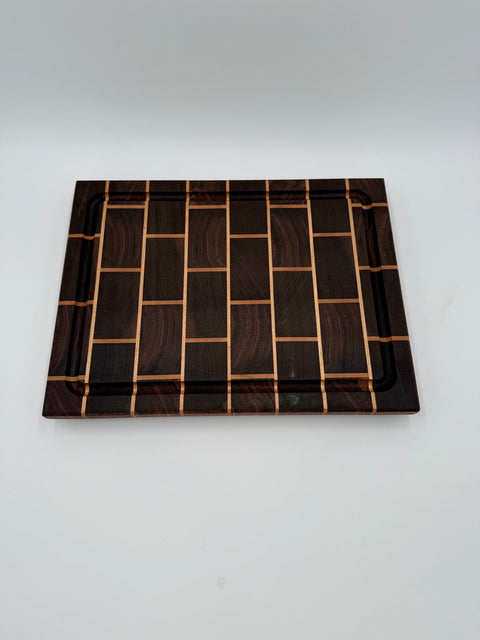 Walnut & Maple Brick Pattern Cutting Board