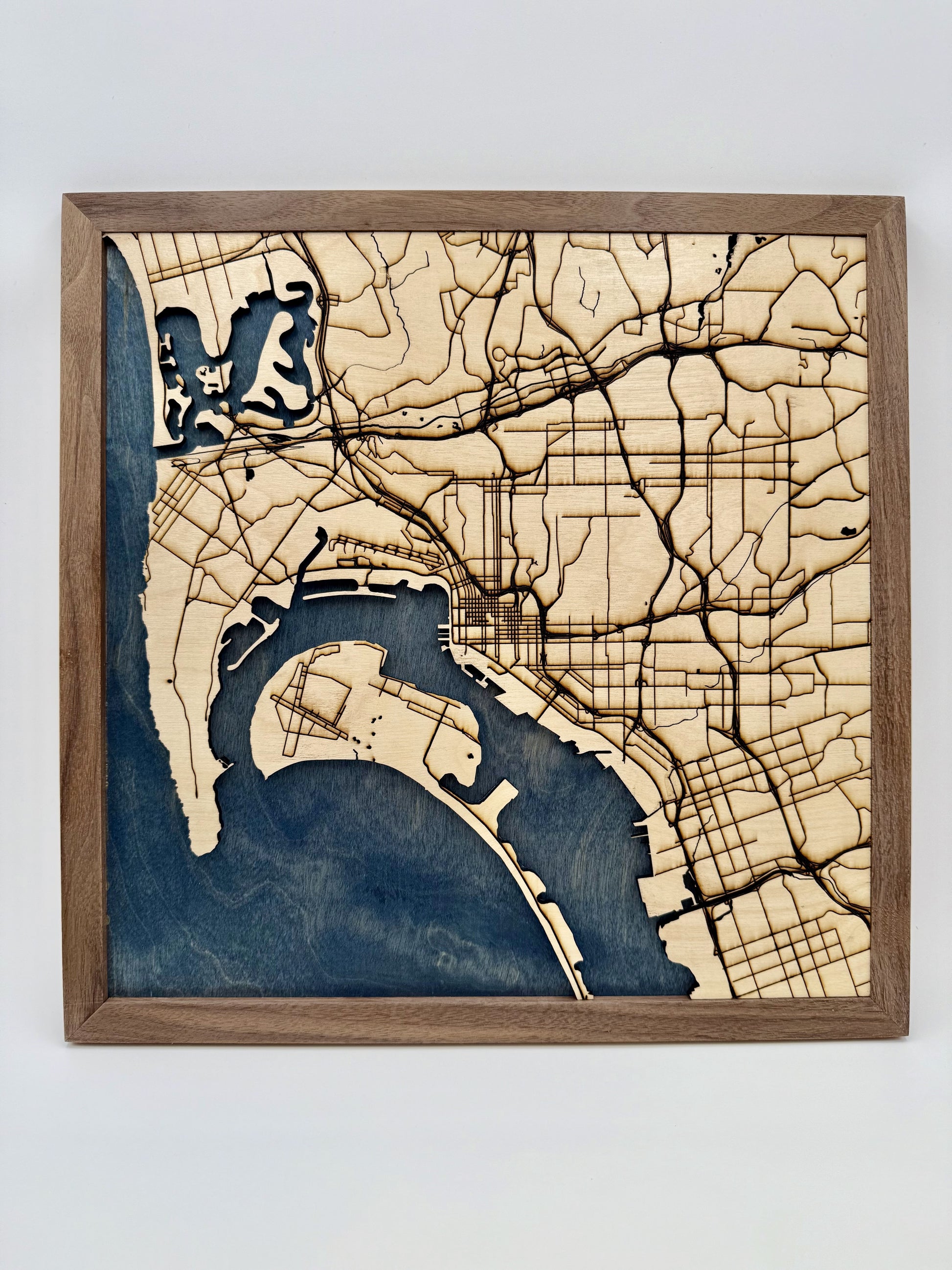 San Diego Wooden Map