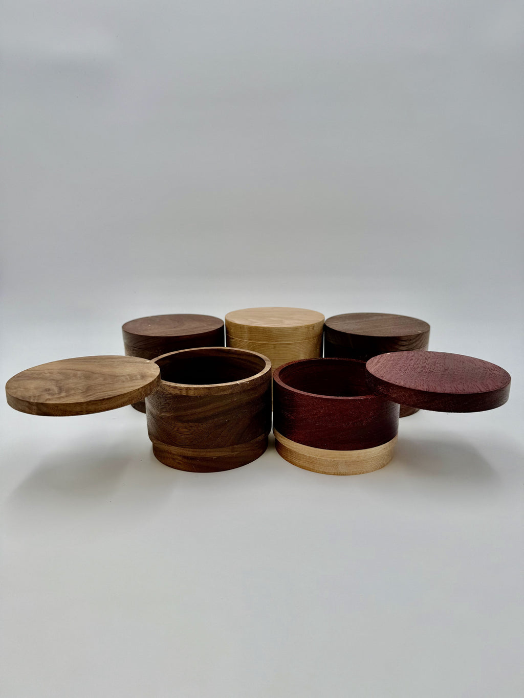 Handmade Wood Salt cellar - two hardwood Options