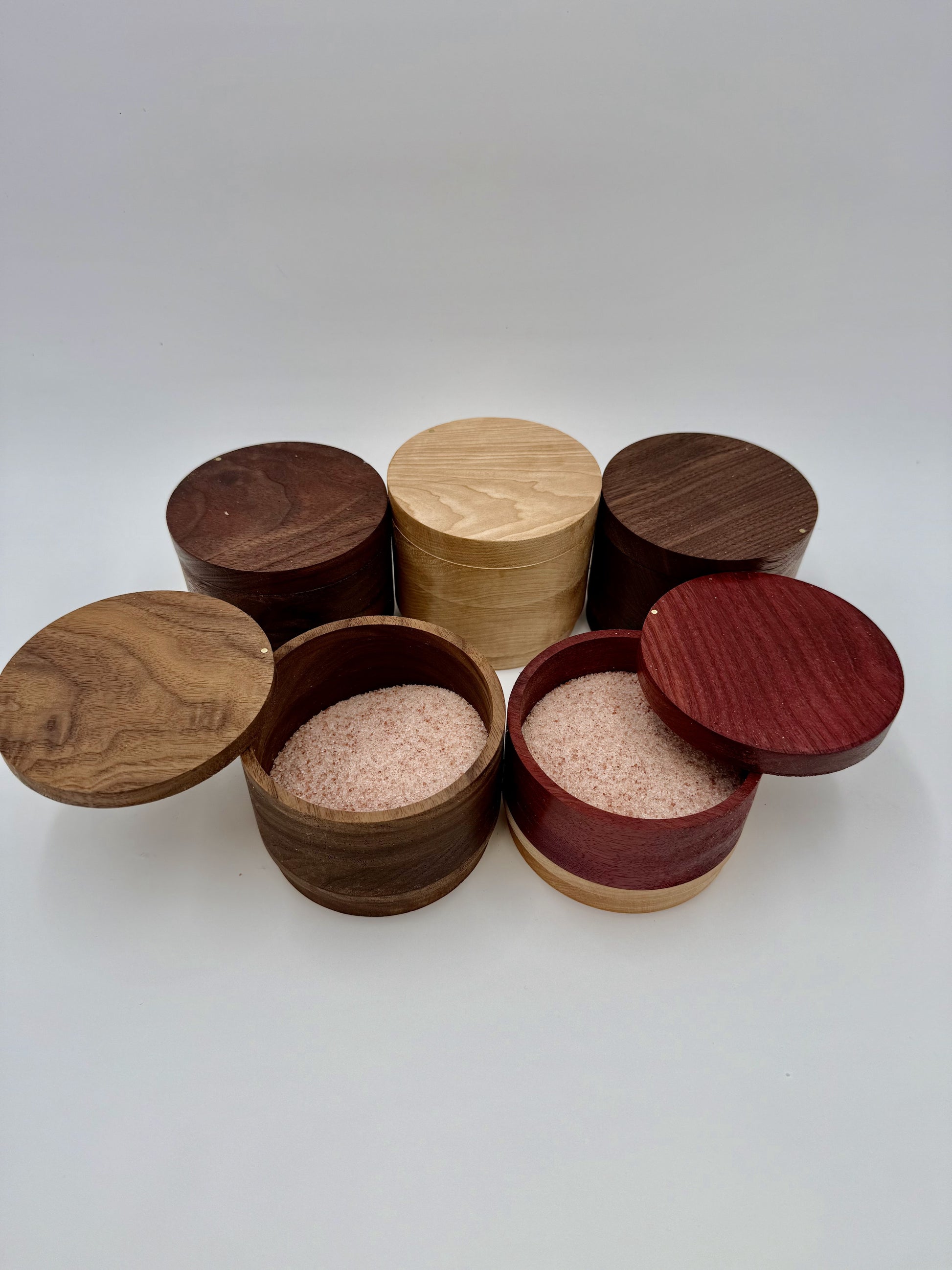 Handmade Wood Salt cellar - two hardwood Options