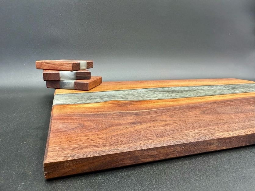 Artisan Epoxy Charcuterie Board & Coaster Set