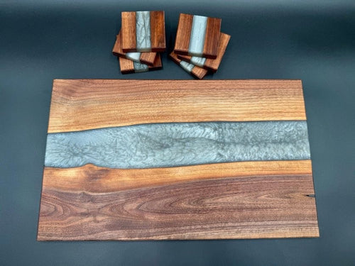 Artisan Epoxy Charcuterie Board & Coaster Set