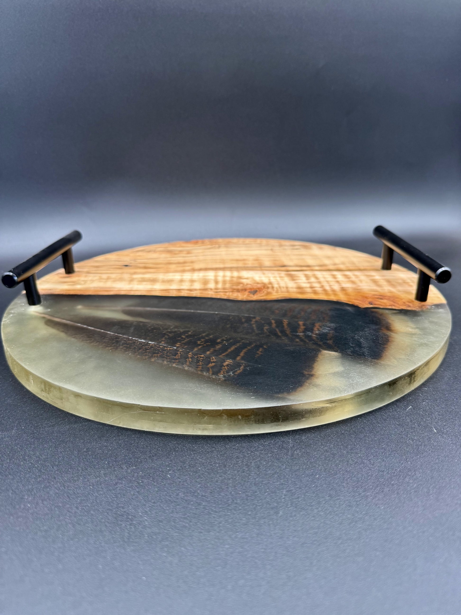 Round Wood Epoxy Tray