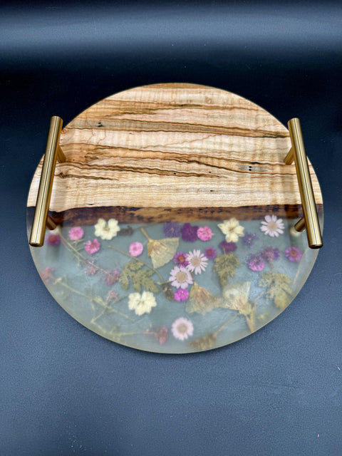 Floral Epoxy Serving Tray