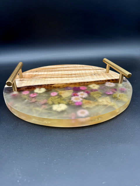 Floral Epoxy Serving Tray