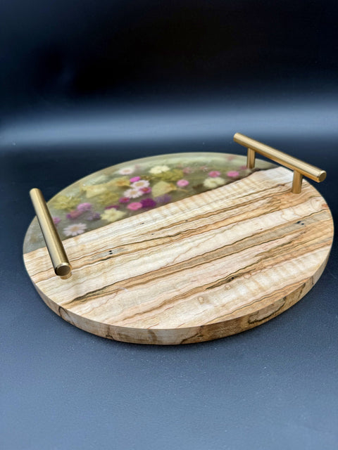 Floral Epoxy Serving Tray