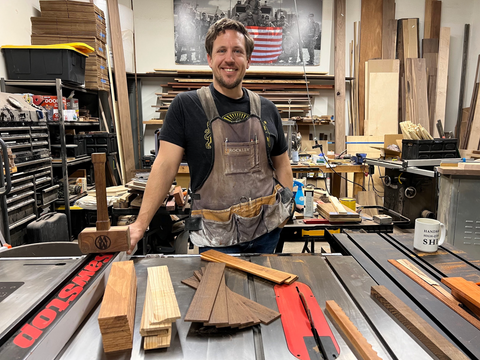Joe Mostad veteran woodworker and owner of Mostad Works in his San Diego workshop