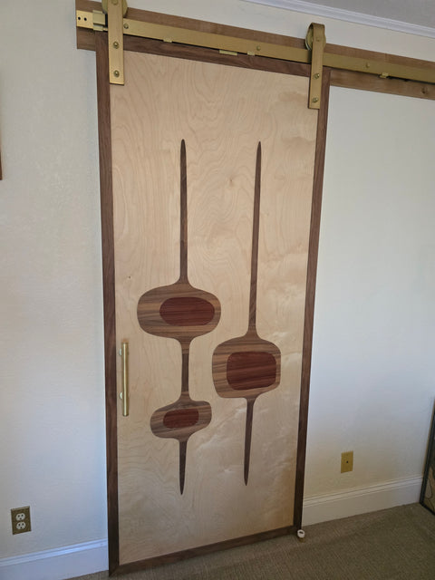 Mid-Century Modern Barn Door handcrafted by Mostad Works