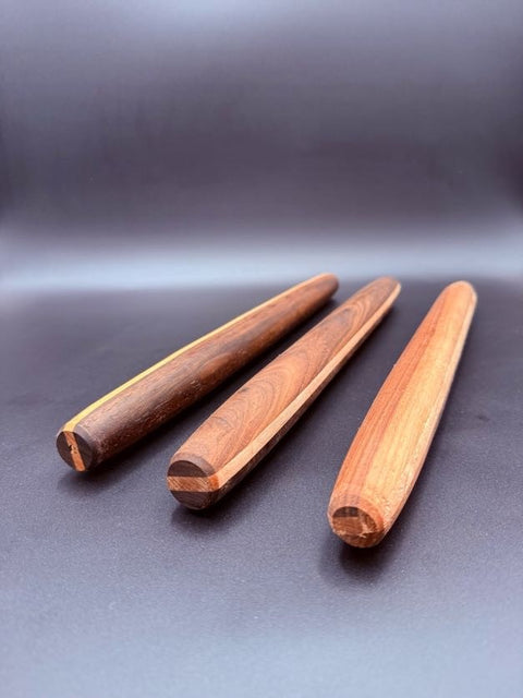 Three French rolling pins walnut and maple handmade in San Diego