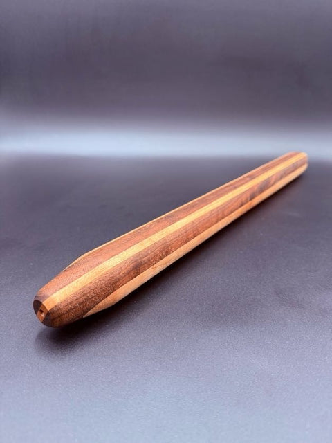 Walnut French rolling pin side view handcrafted in San Diego