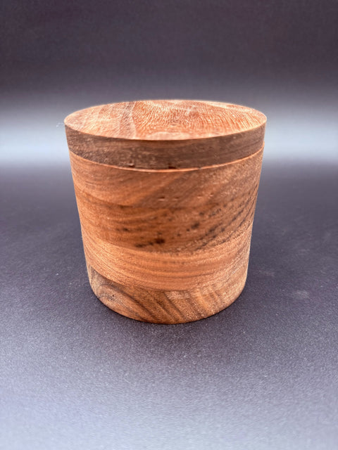 Walnut wood salt cellar handcrafted in San Diego by Mostad Works