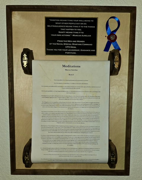 Handcrafted wood picture frame with laser engraving and working scroll made in San Diego by Mostad Works