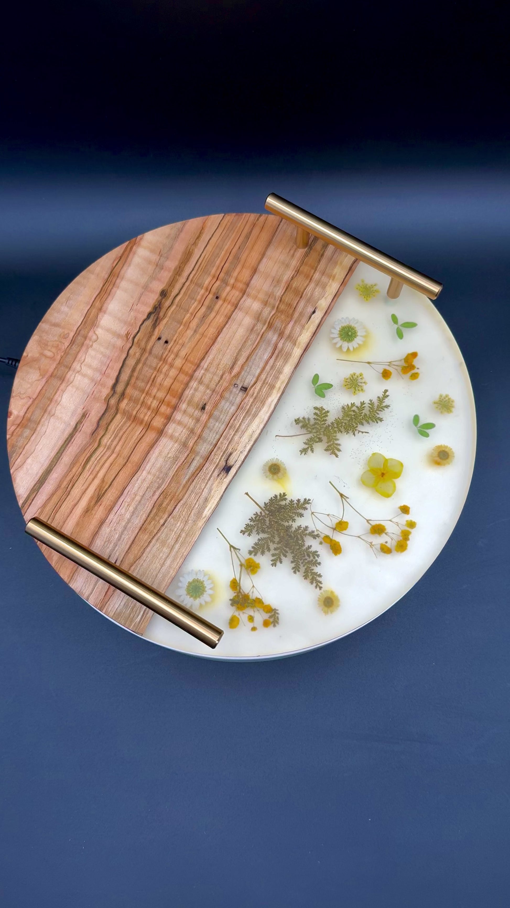 Floral Epoxy Serving Tray