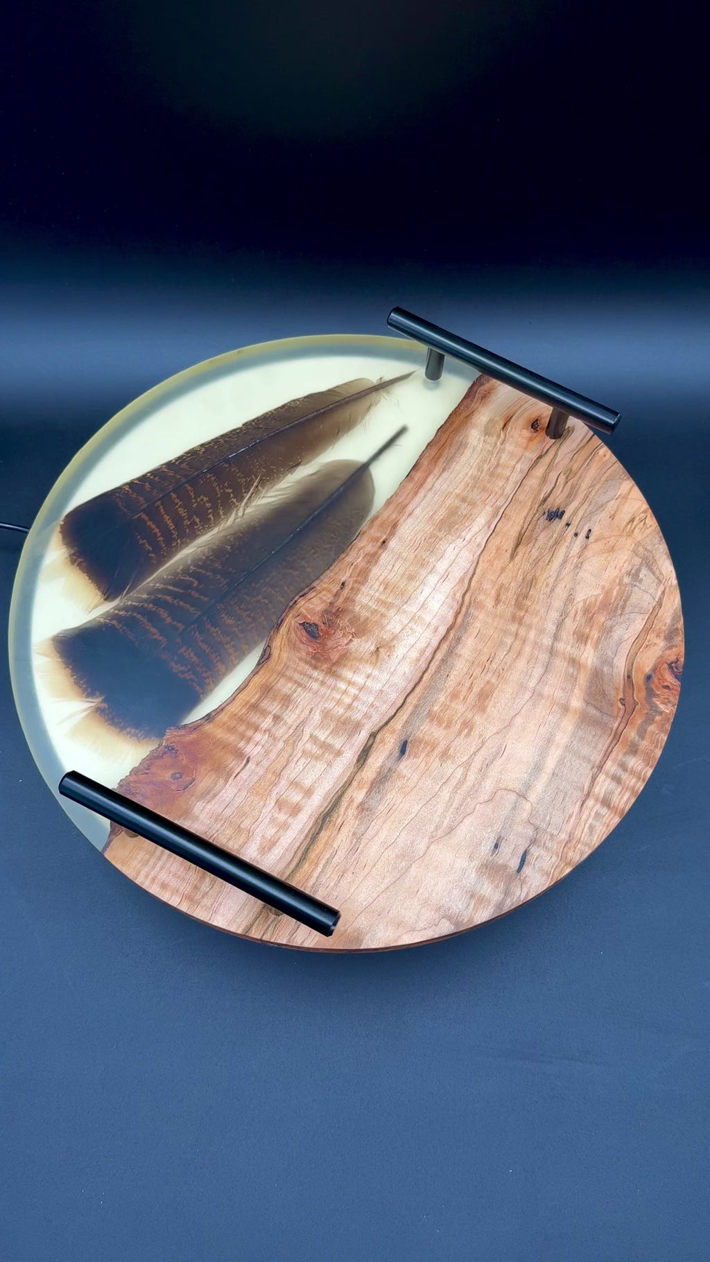 Round Wood Epoxy Tray
